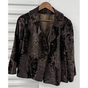 Vintage Borella Faux Fur Plush Coat Brown Made in England Women's Small